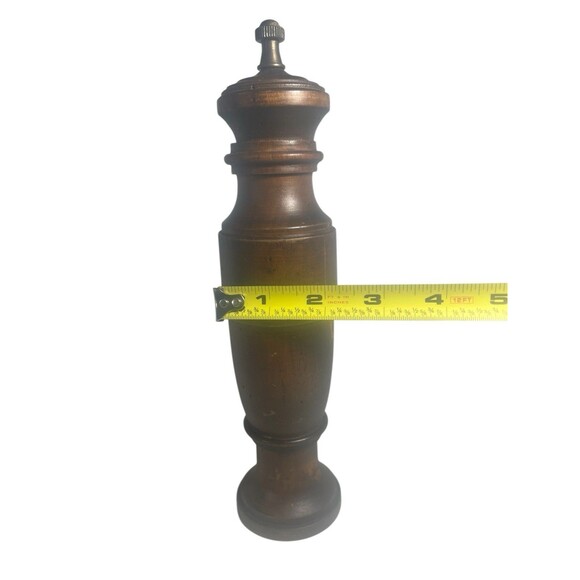 Vtg Italian Wood Pepper Mill 10" C.C Fleur De Lis Made In Italy - Picture 5 of 13